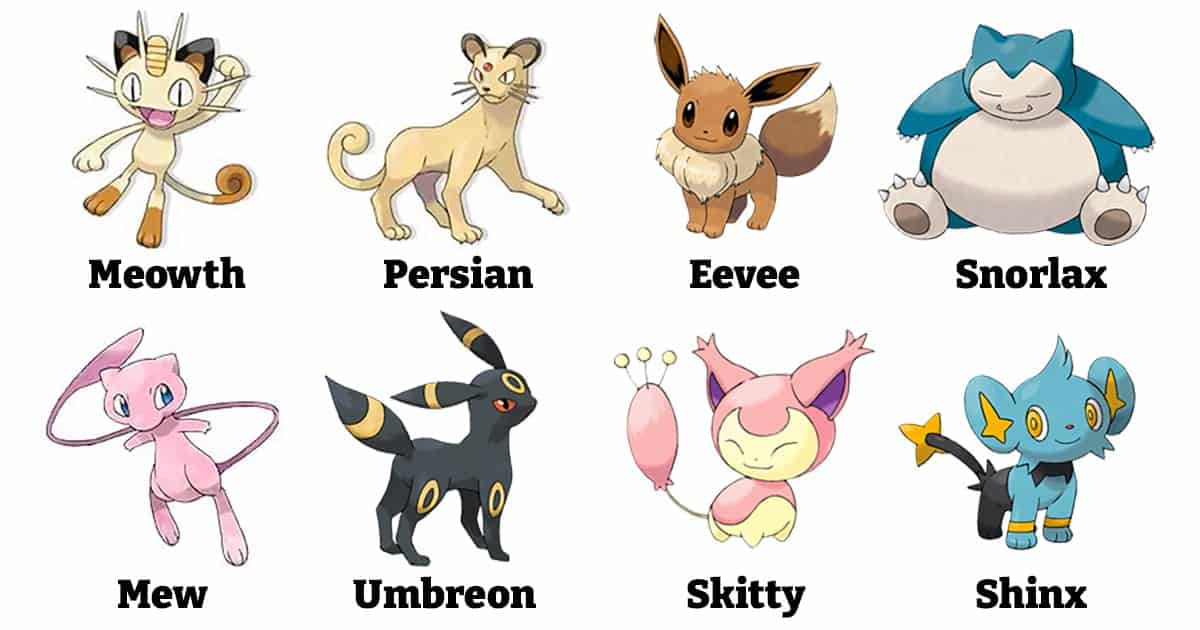 pokemon cat names feature